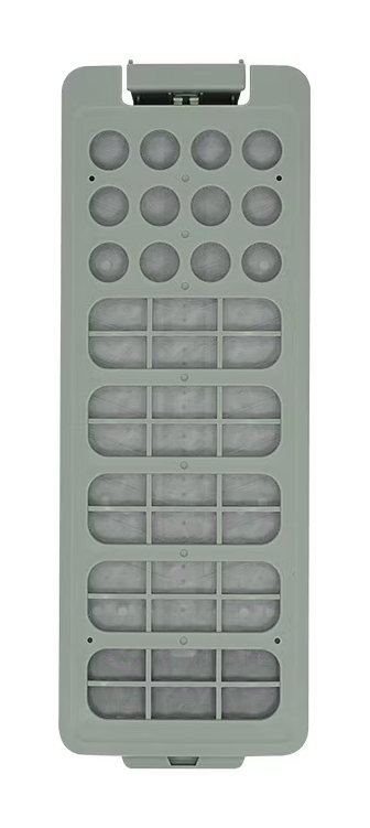 Filtro de pelusas gris con círculos y rejillas para lavadora LG